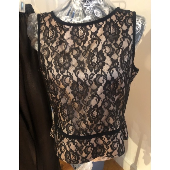 Ultra Dress Collection large black lace,nude lined button back sleeveless - Picture 2 of 10